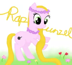 Size: 600x545 | Tagged: artist:thecat101, impossibly long hair, impossibly long tail, long hair, long tail, ponified, rapunzel, safe, solo