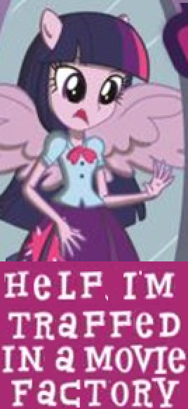 Size: 268x582 | Tagged: safe, derpibooru import, edit, twilight sparkle, equestria girls, equestria girls (movie), clothes, expand dong, exploitable meme, help, help i'm trapped in a factory, inverted mouth, magic mirror, meme, mirror, skirt