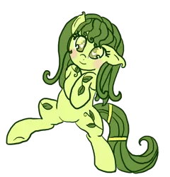 Size: 868x906 | Tagged: safe, artist:moekonya, derpibooru import, oc, oc:nature, unofficial characters only, earth pony, pony, plant, solo