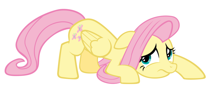 Size: 4362x1926 | Tagged: safe, artist:gretsch1962, derpibooru import, fluttershy, crouching, nervous, scared, simple background, solo, transparent background, vector