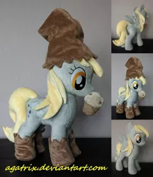 Size: 1280x1481 | Tagged: safe, artist:agatrix, derpibooru import, derpy hooves, pegasus, pony, clothes, costume, female, irl, mare, muffin, nightmare night costume, paper bag wizard, photo, plushie, solo