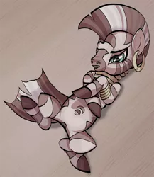 Size: 700x805 | Tagged: artist:lulilulilaj, belly, belly button, cute, derpibooru import, lying, lying down, on back, safe, solo, zebra, zecora, zecorable