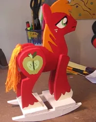 Size: 437x554 | Tagged: safe, artist:foxypony, derpibooru import, big macintosh, earth pony, pony, male, photo, rocking horse, solo, stallion