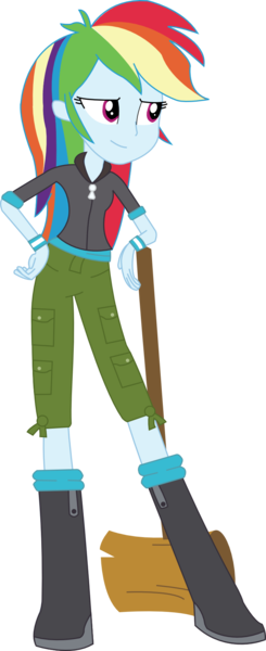 Size: 719x1761 | Tagged: safe, artist:sketchmcreations, derpibooru import, vector edit, rainbow dash, scootaloo, equestria girls, boots, clothes, clothes swap, hammer, image, inkscape, png, scootaloo's clothes, simple background, solo, tomboy, transparent background, vector