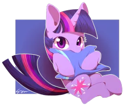 Size: 1000x827 | Tagged: safe, artist:sion, derpibooru import, twilight sparkle, cute, looking at you, pillow, solo, twiabetes