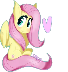 Size: 1500x1600 | Tagged: artist:kittyzoey, derpibooru import, fluttershy, heart, looking at you, safe, solo