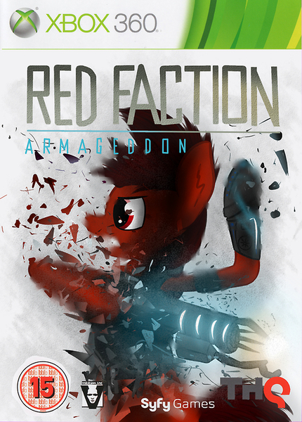 Size: 500x698 | Tagged: artist:marsminer, derpibooru import, game cover, oc, oc:mars miner, red faction, red faction: armageddon, remake, safe, unofficial characters only