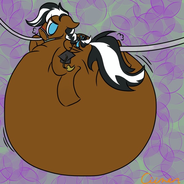 Size: 1000x1000 | Tagged: air inflation, anal insertion, artist:ciimen, derpibooru import, double penetration, hose, inflation, insertion, oc, oc:mortarboard, questionable, solo, unofficial characters only