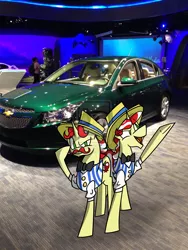 Size: 1024x1365 | Tagged: artist:cinnamonsand, car, chevrolet, chevrolet cruze, derpibooru import, flam, flim, flim flam brothers, irl, photo, ponies in real life, safe, watermark