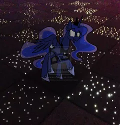 Size: 1024x1067 | Tagged: artist:cinnamonsand, derpibooru import, irl, photo, ponies in real life, princess luna, safe, solo, watermark