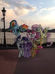 Size: 2121x2828 | Tagged: safe, artist:cinnamonsand, derpibooru import, applejack, fluttershy, pinkie pie, rainbow dash, rarity, twilight sparkle, twilight sparkle (alicorn), alicorn, pony, female, irl, mare, photo, ponies in real life