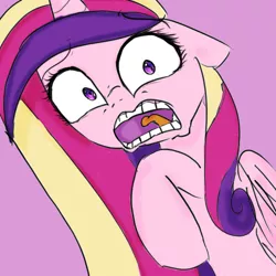 Size: 600x600 | Tagged: artist:sugarberry, ask-cadance, derpibooru import, princess cadance, reaction image, safe, scared, solo, tumblr
