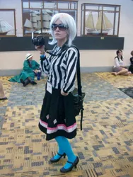 Size: 2304x3072 | Tagged: safe, artist:rjth, derpibooru import, photo finish, human, camera, clothes, cosplay, costume, high res, image, irl, irl human, jpeg, otakon, otakon 2012, photo, sunglasses