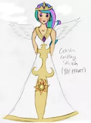 Size: 500x680 | Tagged: safe, artist:piichixchan, derpibooru import, princess celestia, human, humanized, skinny, solo