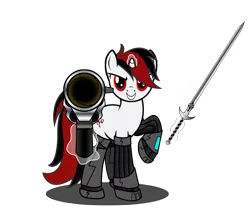 Size: 3800x3200 | Tagged: artist:koshakevich, cyborg, derpibooru import, fallout equestria, fallout equestria: project horizons, level 2 (project horizons), oc, oc:blackjack, safe, simple background, solo, sword, transparent background, unofficial characters only, vector