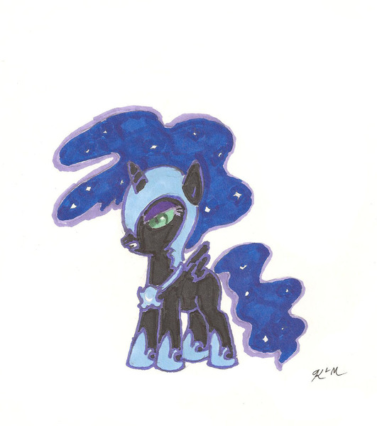 Size: 1225x1384 | Tagged: artist:catscratchpaper, cute, derpibooru import, filly, nightmare moon, nightmare woon, safe, solo, traditional art