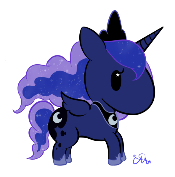 Size: 2424x2460 | Tagged: artist:tamurakitty, derpibooru import, princess luna, safe, simple background, solo, tokidoki