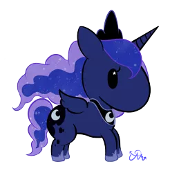 Size: 2424x2460 | Tagged: artist:tamurakitty, derpibooru import, princess luna, safe, simple background, solo, tokidoki