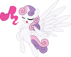 Size: 2480x2005 | Tagged: safe, artist:discommunicator, artist:fluttershy750, derpibooru import, sweetie belle, alicorn, pony, alicornified, race swap, solo, sweetiecorn, this will end in tears and/or death and/or covered in tree sap, trace