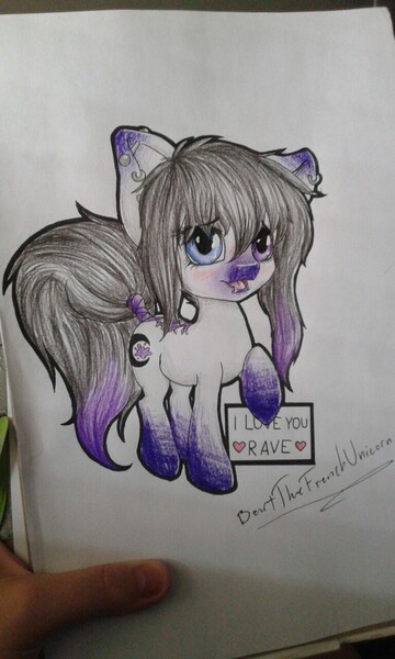 Size: 768x1280 | Tagged: artist:bertthefrenchunicorn, chibi, cute, derpibooru import, oc, oc:moon splash, safe, solo, traditional art, unofficial characters only