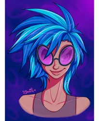 Size: 500x610 | Tagged: artist:zoerith, derpibooru import, human, humanized, safe, solo, vinyl scratch