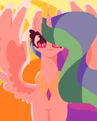 Size: 643x800 | Tagged: safe, artist:paintrolleire, derpibooru import, princess celestia, alicorn, pony, female, lineless, looking at you, mare, solo