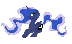 Size: 623x386 | Tagged: artist:discordin, derpibooru import, pixel art, princess luna, prone, safe, simple background, solo