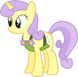 Size: 8192x8119 | Tagged: safe, artist:deratrox, derpibooru import, sunshine petals, pony, unicorn, rarity takes manehattan, absurd resolution, apron, background pony, clothes, daisy dukes, female, mare, naked apron, simple background, smiling, solo, transparent background, vector