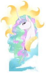 Size: 802x1280 | Tagged: artist:jooughust, bust, derpibooru import, princess celestia, safe, solo