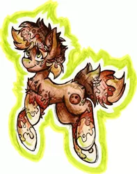 Size: 904x1149 | Tagged: safe, artist:iroxykun, derpibooru import, oc, oc:hershey, unofficial characters only, earth pony, pony, cutie mark, male, solo, stallion, traditional art