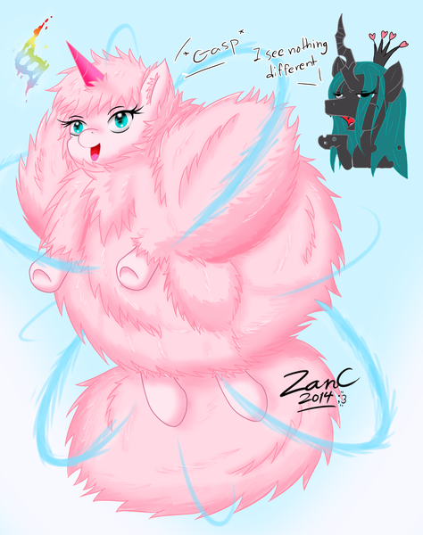 Size: 1184x1500 | Tagged: artist:zanclife, derpibooru import, mega evolution, oc, oc:fluffle puff, queen chrysalis, safe