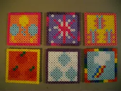 Size: 3648x2736 | Tagged: applejack, artist:meika02, beads, craft, cutie mark, derpibooru import, fluttershy, mane six, perler beads, pinkie pie, rainbow dash, rarity, safe, twilight sparkle