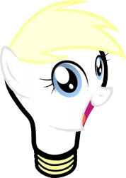 Size: 400x561 | Tagged: artist:accu, blonde, bulb, derpibooru import, electricity, eyelashes, female, happy, lightbulb, lightbulb pony, looking at you, object pony, oc, oc:aryanne, original species, ponified, safe, simple background, smiling, solo, transparent background, unofficial characters only, vector, what has science done