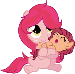 Size: 1024x1007 | Tagged: artist:archerinblue, derpibooru import, filly, foal, oc, oc:cherrychanga, oc:pink promenade, offspring, parent:cheese sandwich, parent:pinkie pie, parents:canon x oc, parents:cheesepie, parent:unnamed oc, safe, simple background, transparent background, unofficial characters only, vector