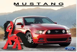 Size: 1024x688 | Tagged: artist:farminilla, car, derpibooru import, ford, mustang, ponified, safe, solo