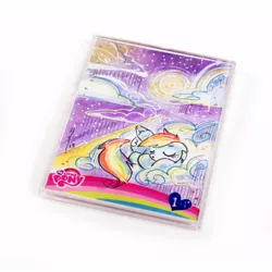 Size: 1000x1000 | Tagged: artist card, artist:sararichard, cloud, derpibooru import, rainbow dash, safe, sleeping, solo, traditional art