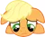 Size: 6037x5000 | Tagged: safe, artist:the-aziz, derpibooru import, applejack, earth pony, pony, absurd resolution, female, floppy ears, hatless, missing accessory, sad, simple background, solo, transparent background, vector