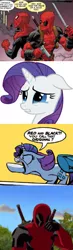 Size: 563x1936 | Tagged: comeback, comic, crying, deadpool, edit, idw, insult, insulting rarity, meme, mule, rarity, safe, spider-man