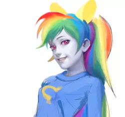 Size: 1024x961 | Tagged: safe, artist:hasbrony, derpibooru import, rainbow dash, equestria girls, realistic, solo