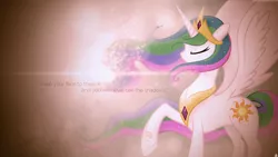 Size: 1920x1080 | Tagged: artist:cr4zyppl, artist:tim015, derpibooru import, eyes closed, lens flare, princess celestia, raised hoof, safe, vector, wallpaper