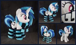 Size: 1280x751 | Tagged: artist:zizzaz, clothes, cute, derpibooru import, irl, photo, plushie, safe, scarf, socks, vinyl scratch