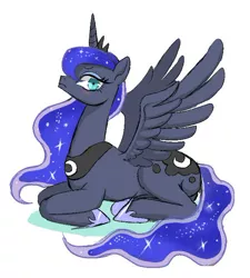 Size: 600x667 | Tagged: artist:susu, derpibooru import, princess luna, safe, simple background, solo