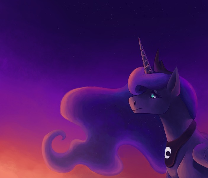 Size: 1224x1044 | Tagged: artist:6ghost, derpibooru import, night, princess luna, safe, solo, stars