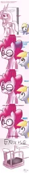 Size: 600x3500 | Tagged: safe, artist:solar-slash, derpibooru import, derpy hooves, pinkie pie, princess celestia, pegasus, pony, ask pinkie pie solutions, ask, comic, dreamy, female, glasses, mare, tumblr