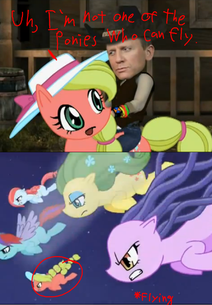 Size: 900x1296 | Tagged: cowboys and equestrians, daniel craig, derpibooru import, falling with style, lies, mad magazine, mad (tv series), oc, oc:dizzy pinwheel, oc:home grown, oc:maplejack, oc:snowcone, pony reference, safe, screencap, source needed, unofficial characters only, useless source url