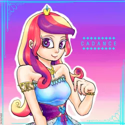 Size: 800x800 | Tagged: artist:mirululu, bracelet, derpibooru import, human, humanized, necklace, princess cadance, safe, solo