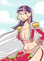 Size: 728x1000 | Tagged: artist:php52, belly button, boa hancock, breasts, busty twilight sparkle, cleavage, cosplay, derpibooru import, female, human, humanized, midriff, one piece, side slit, solo, solo female, suggestive, twilight sparkle