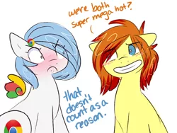 Size: 500x375 | Tagged: artist:marytheechidna, browser ponies, derpibooru import, firefox, google chrome, oc, oc:google chrome, safe, source needed, unofficial characters only, useless source url
