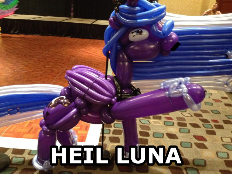 Size: 1024x768 | Tagged: balloon, balloon animal, balloon art, balloon pony, cathy weseluck, derpibooru import, hail, heil, just for fun, nothing serious, princess luna, safe