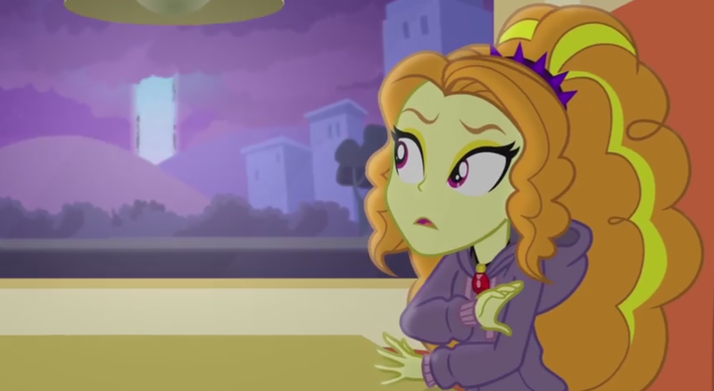 Size: 845x463 | Tagged: safe, derpibooru import, screencap, adagio dazzle, equestria girls, rainbow rocks, clothes, female, gem, hoodie, siren gem, surprised